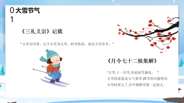 卡通风中国传统二十四节气大雪PPT课件
