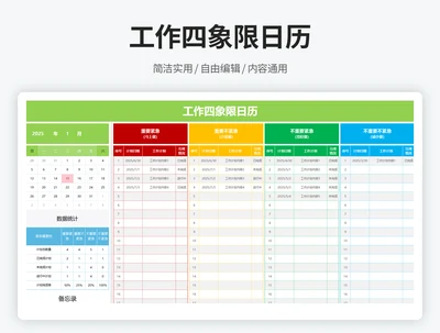 工作四象限日历