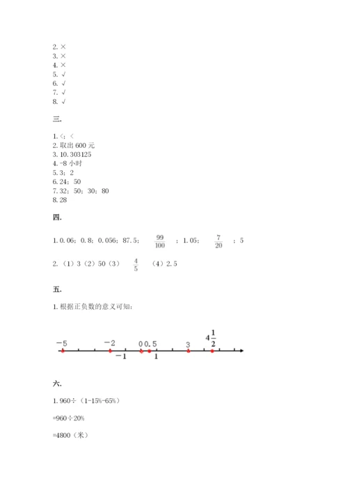 人教版六年级数学小升初试卷精品【典优】.docx