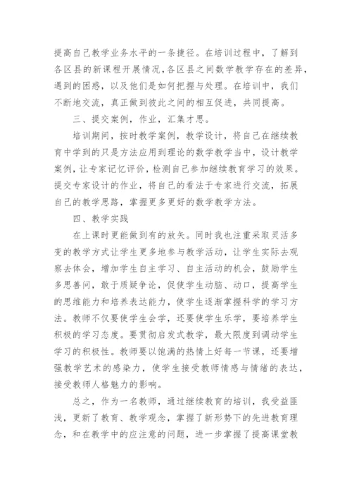 2023教师继续教育研修总结.docx