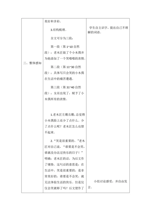 小木偶的故事表格式教案.docx