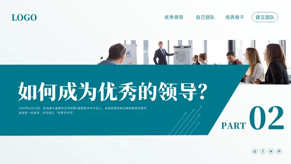 蓝色简约团队建设与团队管理PPT模板宣传PPT动态PPT企业管理