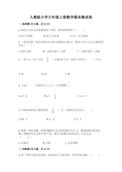 人教版小学六年级上册数学期末测试卷含答案解析.docx