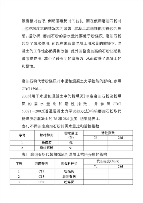 磨细石粉在混凝土中的应用修订稿