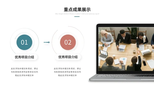 几何简约工作总结工作汇报述职报告ppt模板