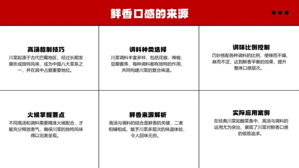 红色几何简约中国川菜美食介绍PPT模板