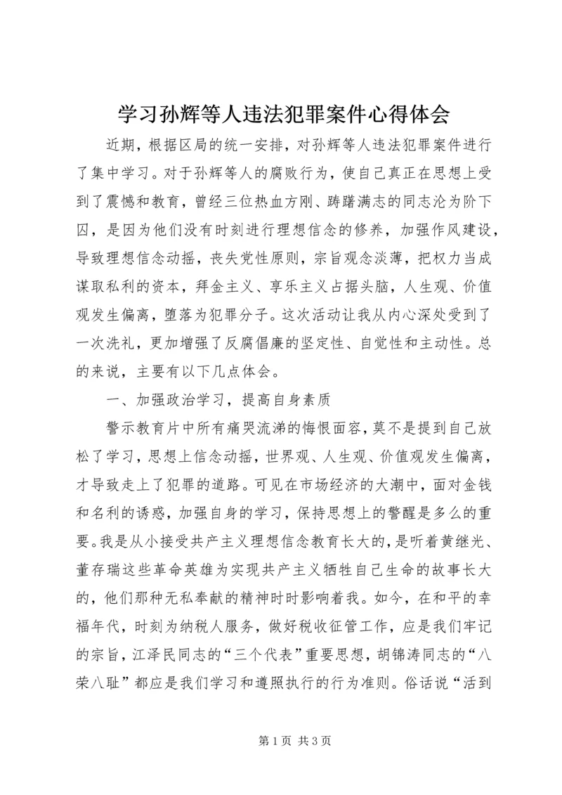 学习孙辉等人违法犯罪案件心得体会_1 (2).docx