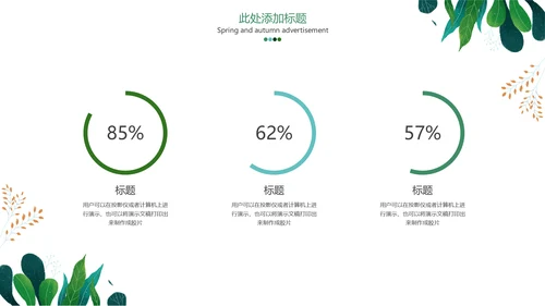 小清新水彩手绘植物枝叶子通用PPT模板