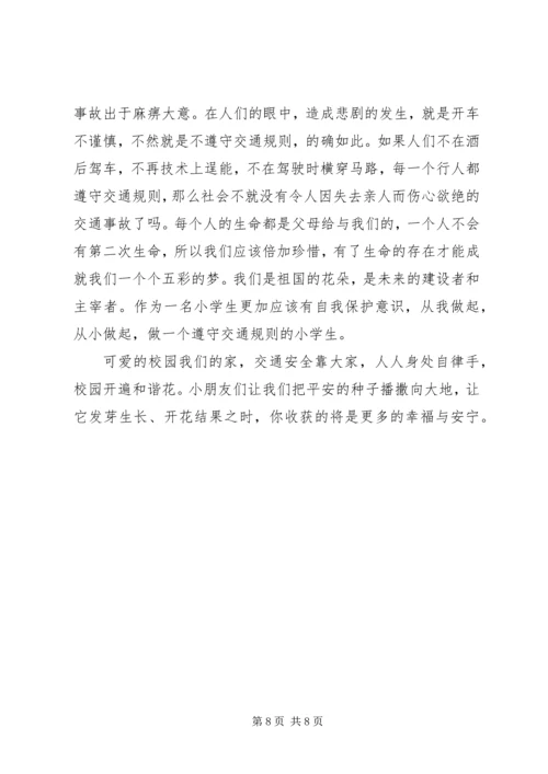 关爱生命安全出行演讲稿 (2).docx