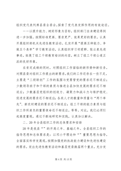 县城组织工作县委干部讲话.docx