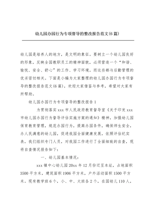 幼儿园办园行为专项督导的整改报告范文(6篇).docx