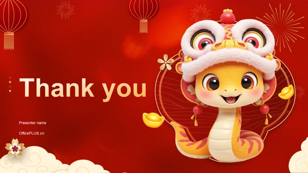 红色喜庆风蛇年通用模板PPT主题