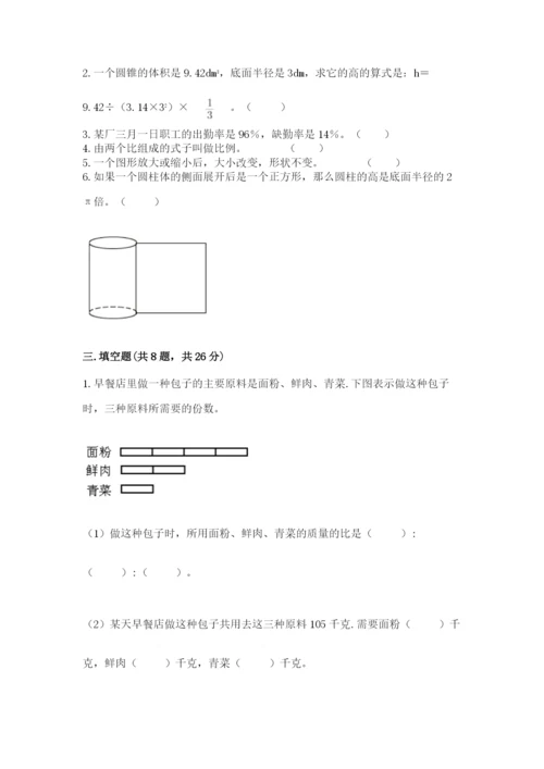 小学六年级下册数学期末卷含完整答案（网校专用）.docx