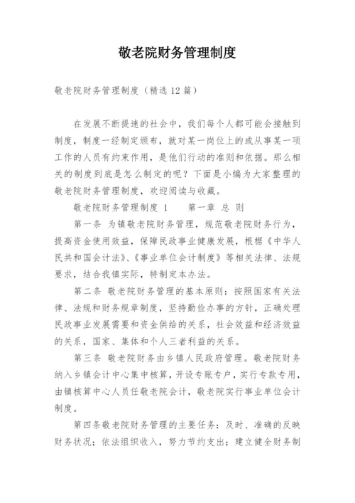 敬老院财务管理制度.docx