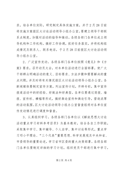 全区解放思想大讨论活动实施方案.docx