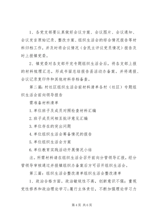 村(社区)专题组织生活会清单.docx