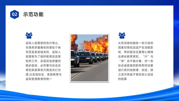 蓝色水彩剪影党政监狱警察职业道德培训PPT课件