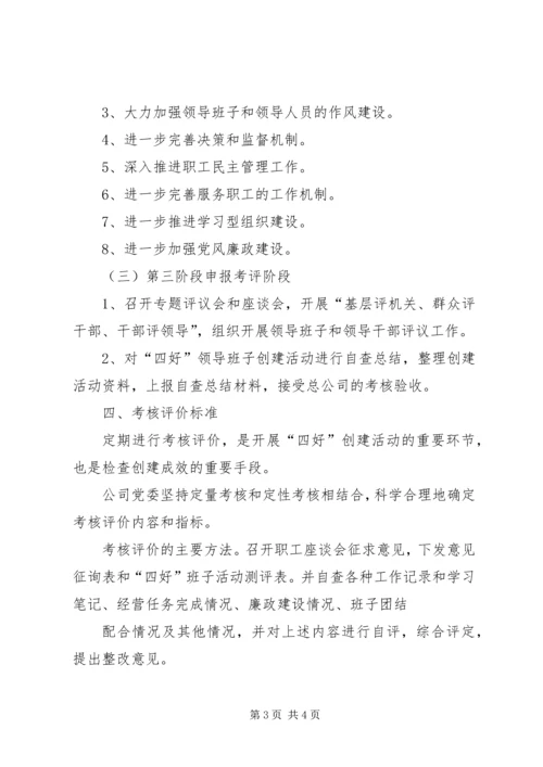 银行创建四好领导班子活动实施方案 (3).docx