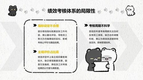 黑白猫简约风白色年中汇报