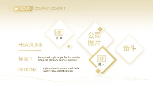 金色简约大气金融公司简介工作总结PPT