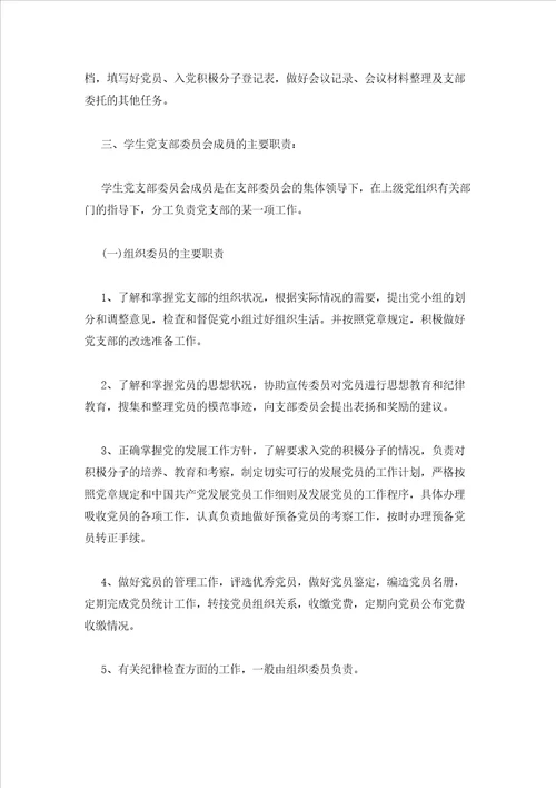 党支部委员分工及职责会议记录范文十三篇