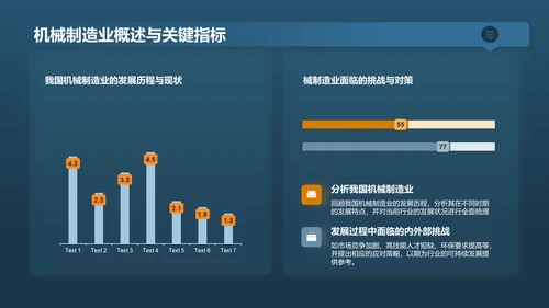 蓝色现代机械制造业翘楚PPT模板