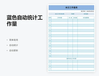 蓝色自动统计工作量
