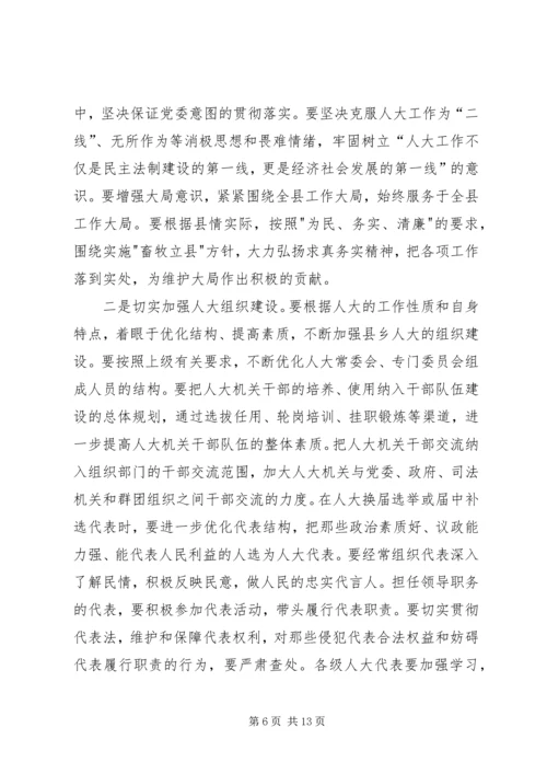 县委书记在县委人大工作会议上的讲话.docx