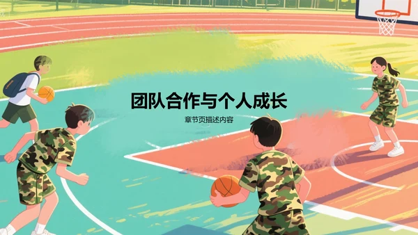 绿色插画风军训收获与成长汇报PPT