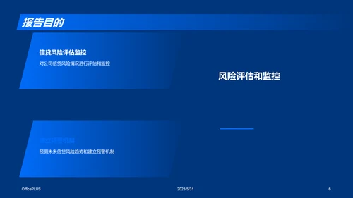 蓝色商务现代信贷风险评估研究报告PPT模板