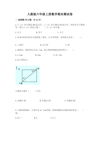 人教版六年级上册数学期末测试卷附答案（典型题）.docx