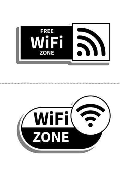 黑色WIFI温馨提示牌(A4打印)