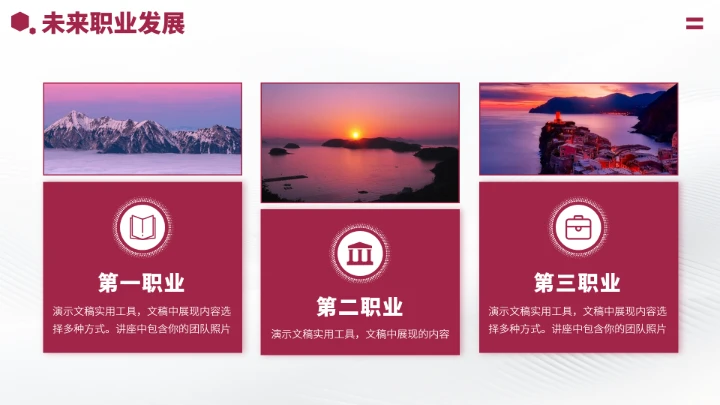 红色高端风大学生职业生涯规划PPT模板