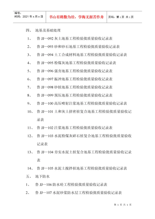 土建施工技术资料目录.docx