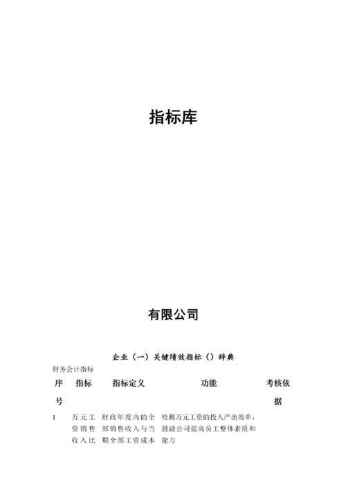 某有限公司各部门KPI绩效指标.docx