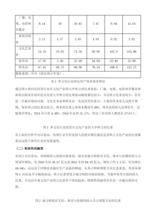 湖北文化产业投融资分析().docx