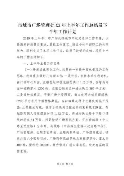 市城市广场管理处XX年上半年工作总结及下半年工作计划 (2).docx