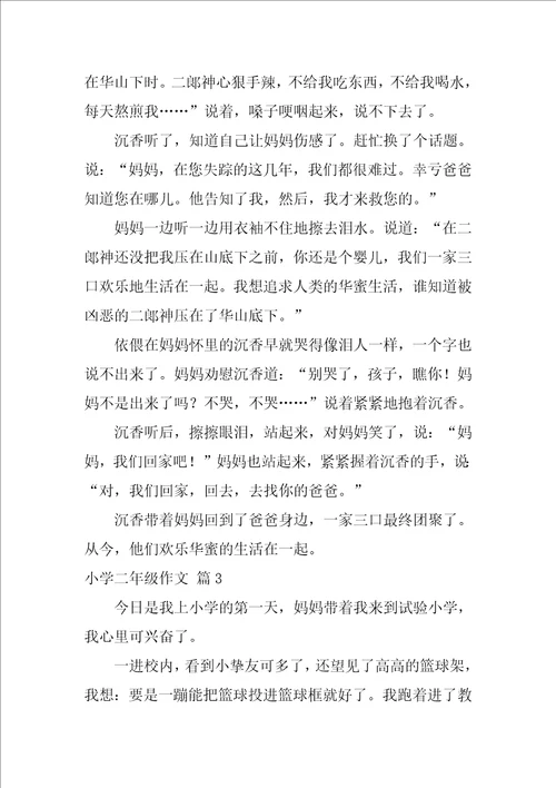 2022小学二年级作文汇总10篇