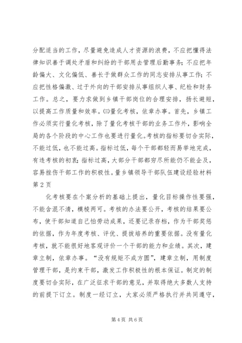 乡镇领导干部队伍建设经验材料.docx