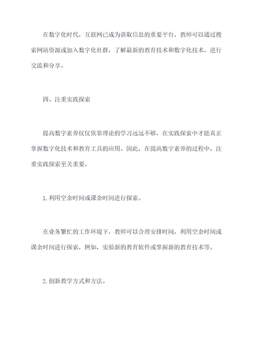 提升教师数字素养培训总结