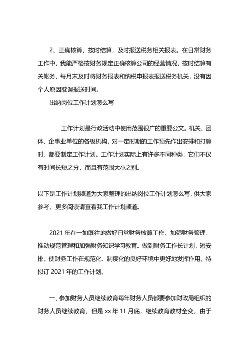 出纳工作计划怎么写范文.docx