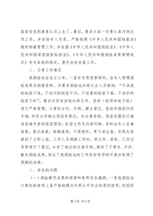 县民政局关于保密工作自查情况的报告.docx