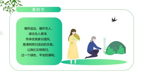 踏草“云祭扫”专题课件PPT模板