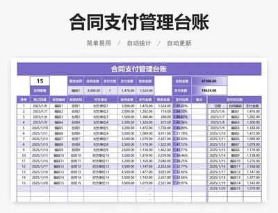 合同支付管理台账