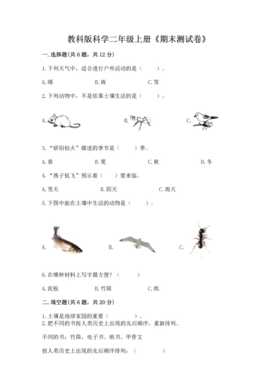 教科版科学二年级上册《期末测试卷》a4版打印.docx