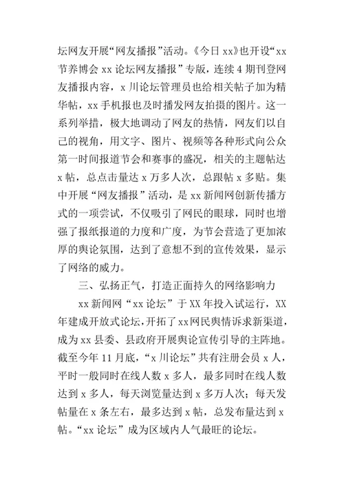 县新闻网某年工作总结