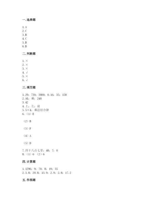 小学四年级下册数学期末测试卷附答案【轻巧夺冠】.docx