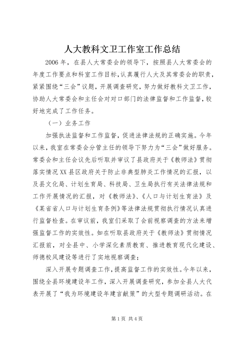 人大教科文卫工作室工作总结.docx