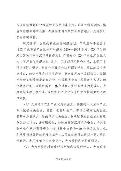 农业形势分析会讲话（市）.docx