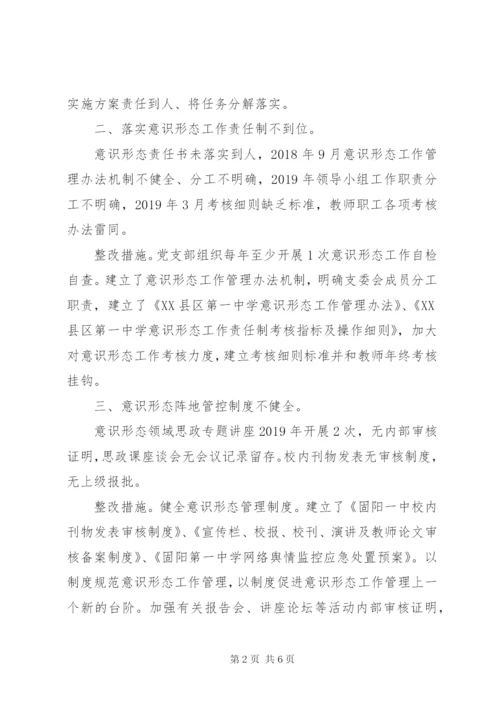 关于县委专项巡察组巡察意识形态工作反馈意见的整改情况报告.docx